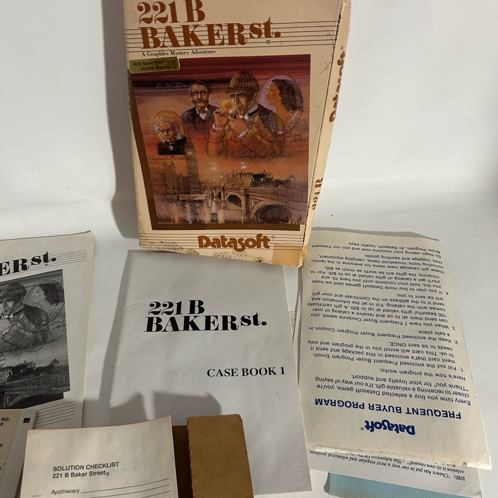 Datasoft 221B Baker St. Detective Game